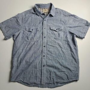 WOOLRICH Denim Chambray Short Sleeve Button Down Cotton Shirt | SZ L